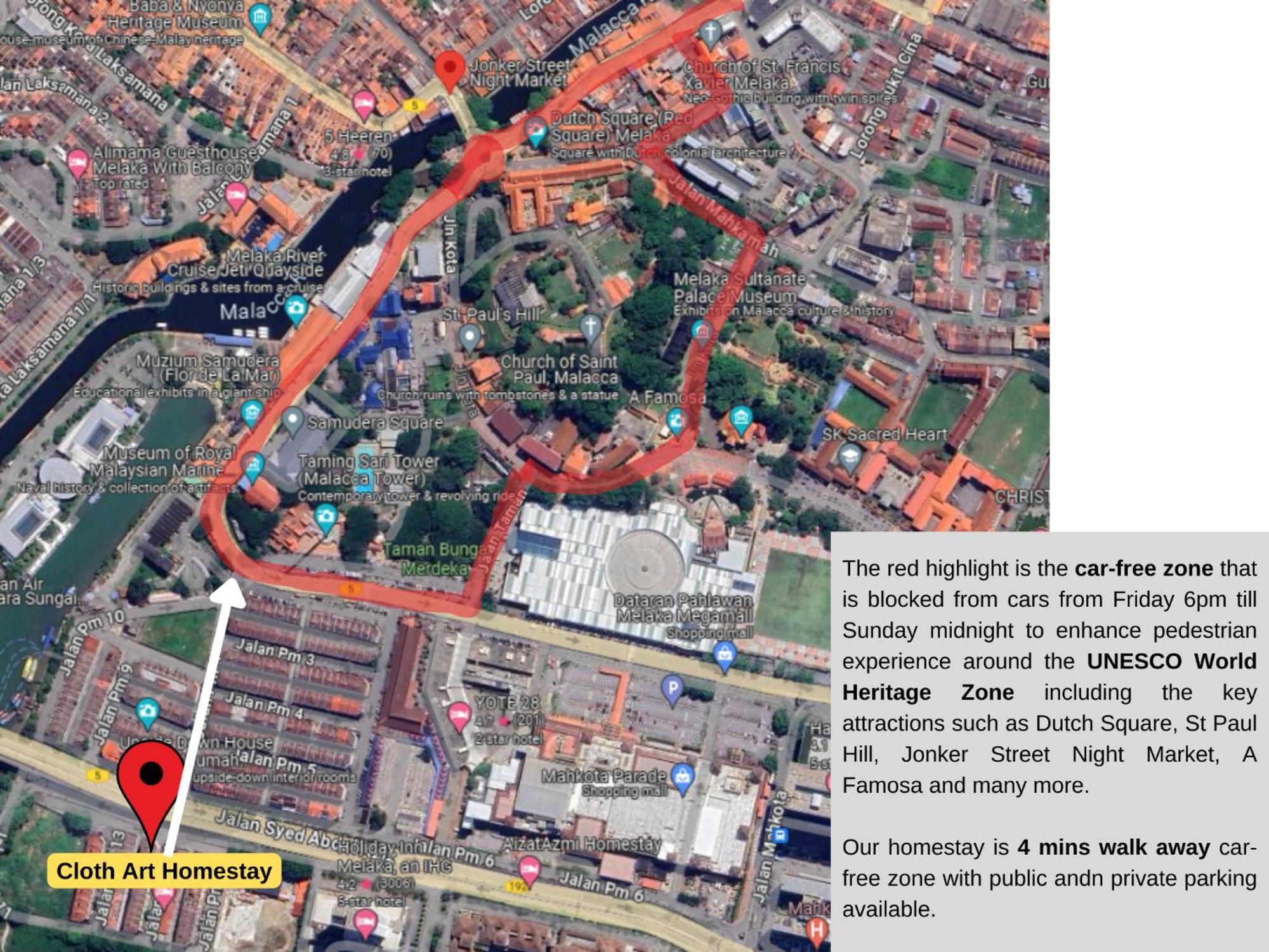 "Cloth Art Homestay" 4 Min Walk To Car Free Zone By Shine Stay Malacca Exterior photo